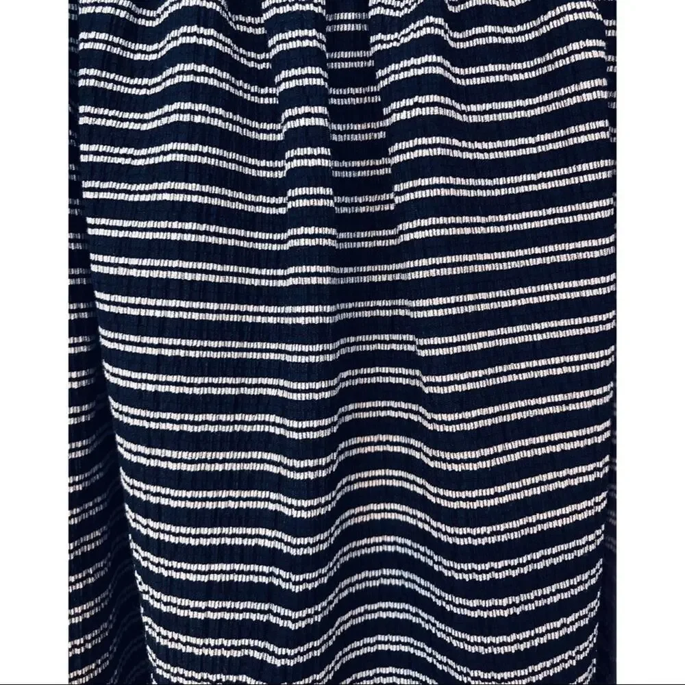 Madewell Texture & Thread Navy Stripe Peasant Top - Picture 9 of 13